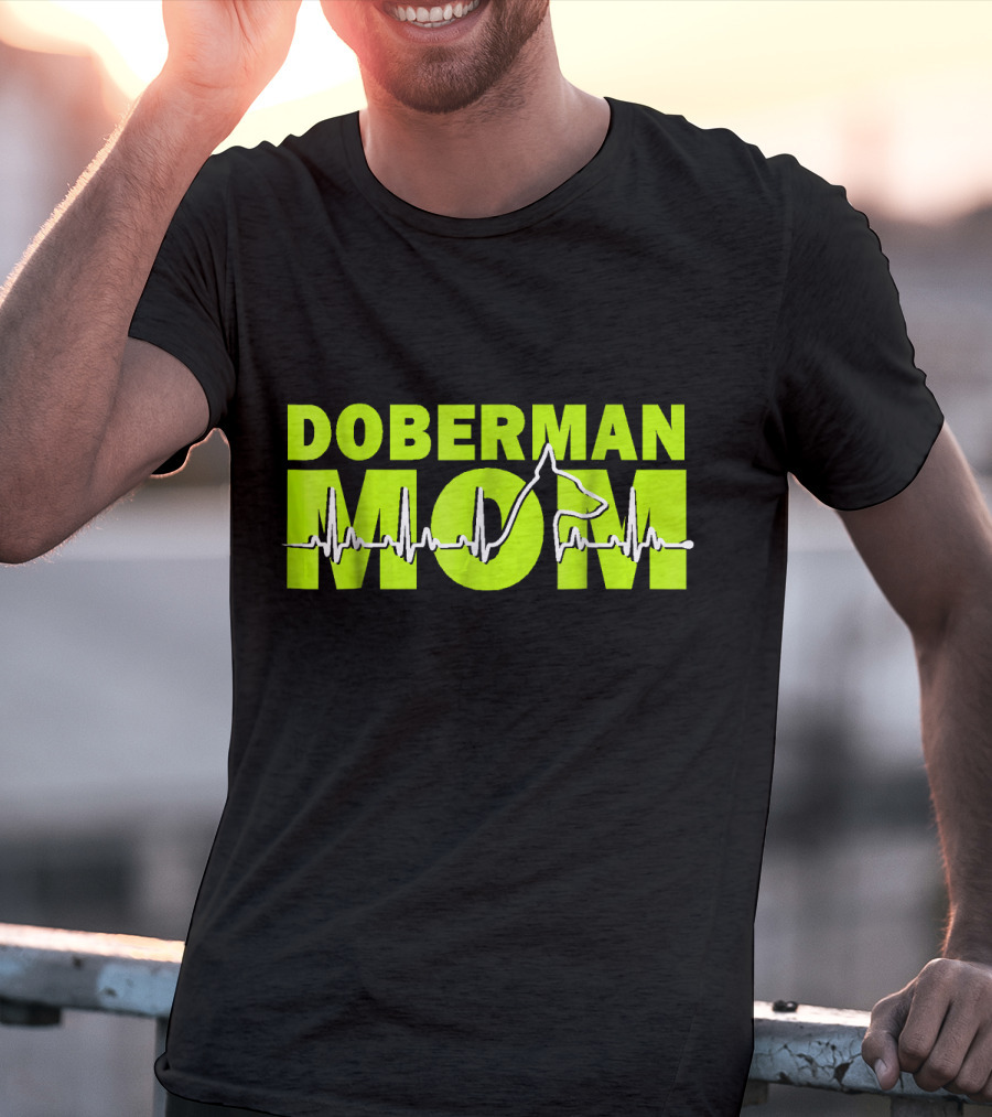 DOBERMAN MOM Heartbeat Dog T-Shirt