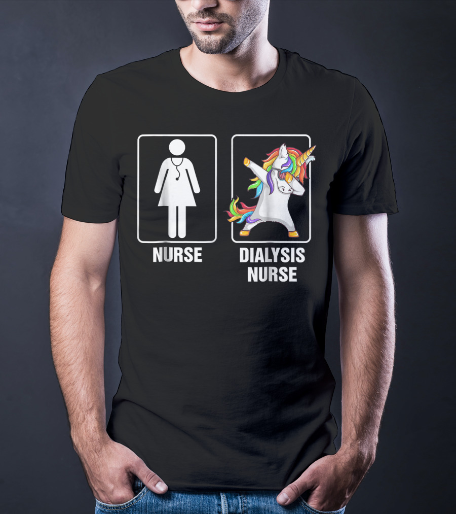 Nurse Dialysis Nurse Dabbing Unicorn T-Shirt