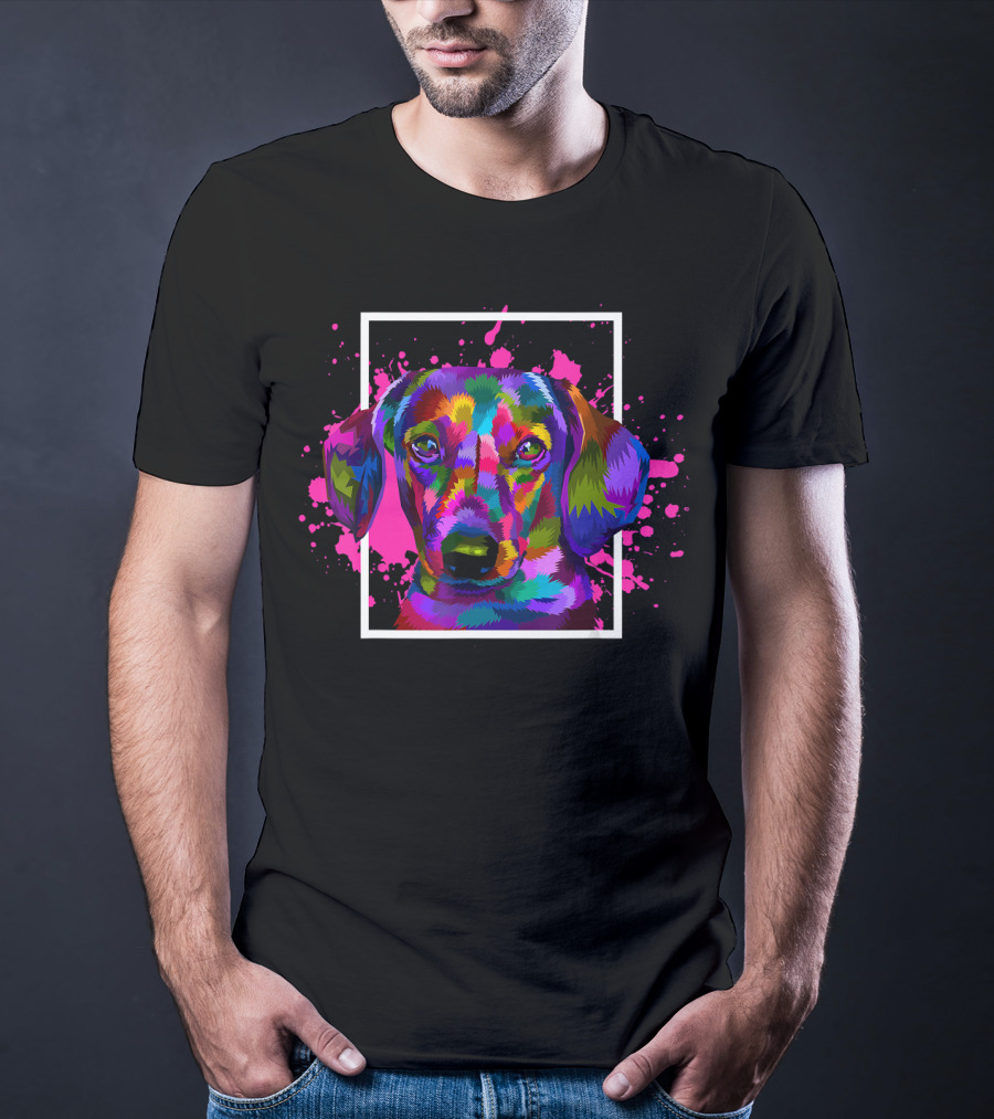 Colorful Dog Animal Lover Pet Dog Breed Dac T-Shirt