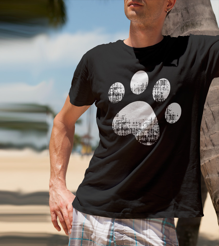 Dog Paw Print Funny For Pet Parents T-Shirt