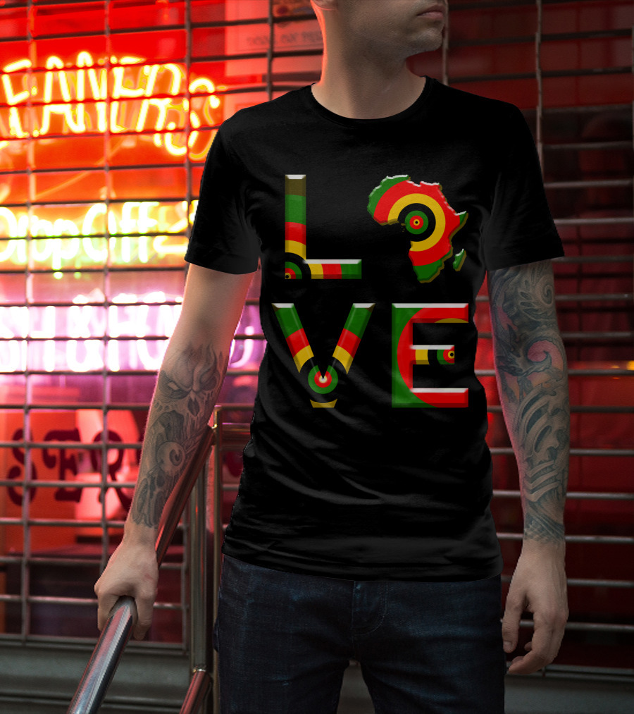 Africa Love African Ameri Colors Map T-Shirt