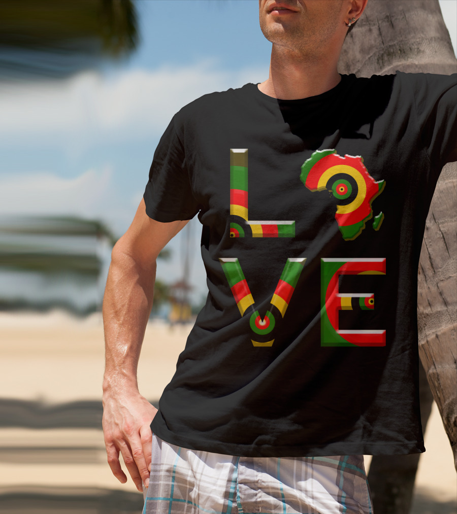 Africa Love African Ameri Colors Map T-Shirt