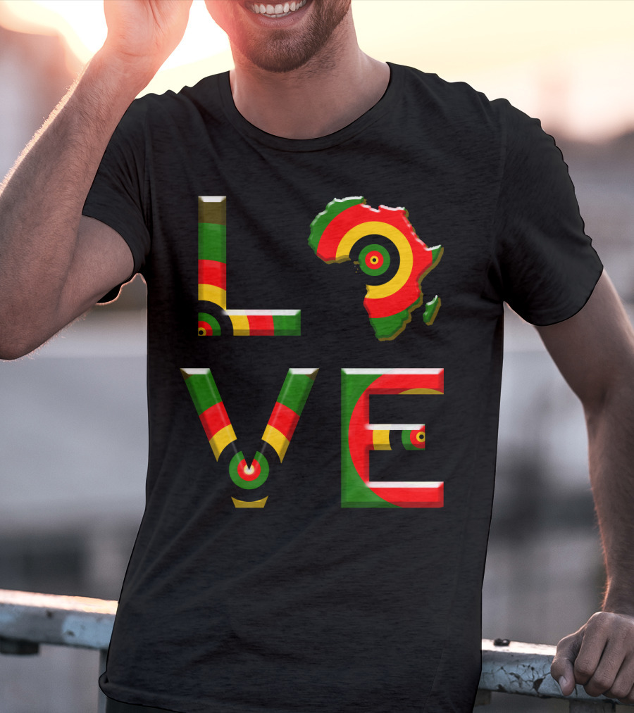 Africa Love African Ameri Colors Map T-Shirt