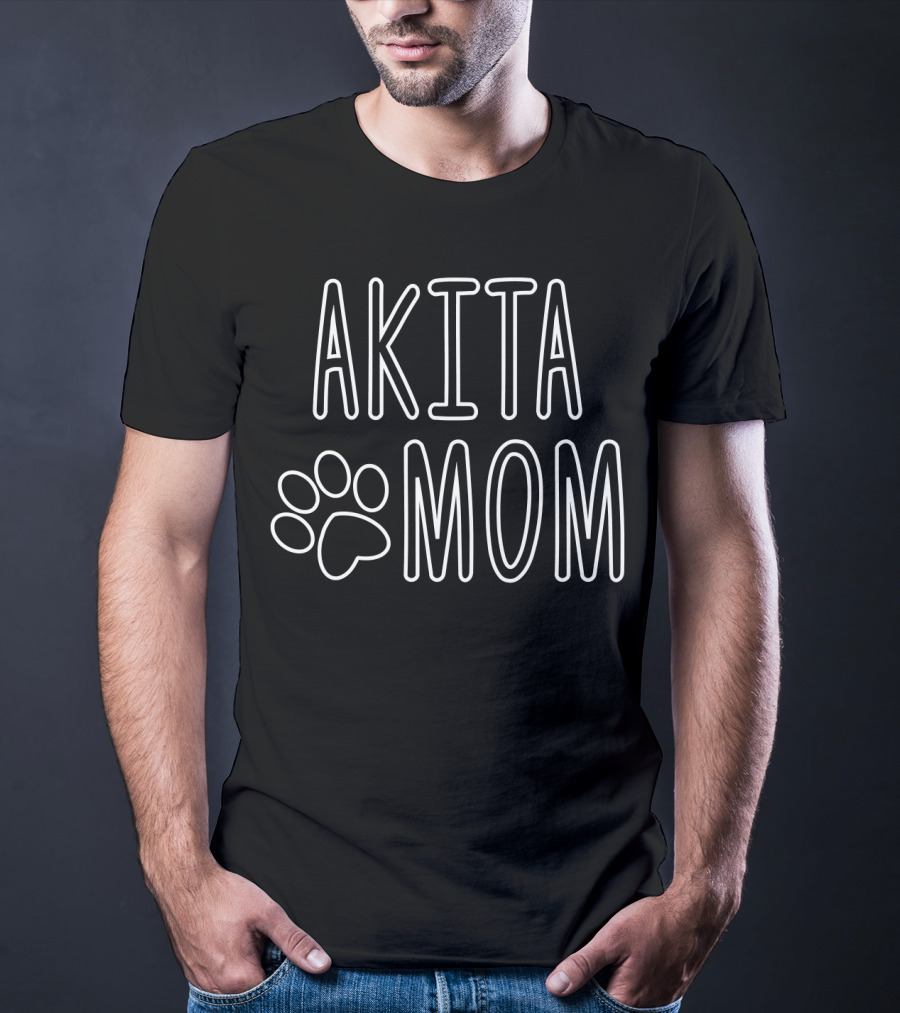 AKITA MOM Paw Print Swe T-Shirt