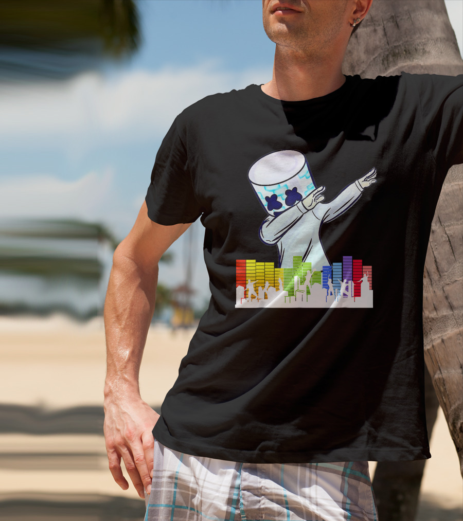 All I Want For Christmas Is Marshmello DJ Dabbing With Music Bars T-Shirt
