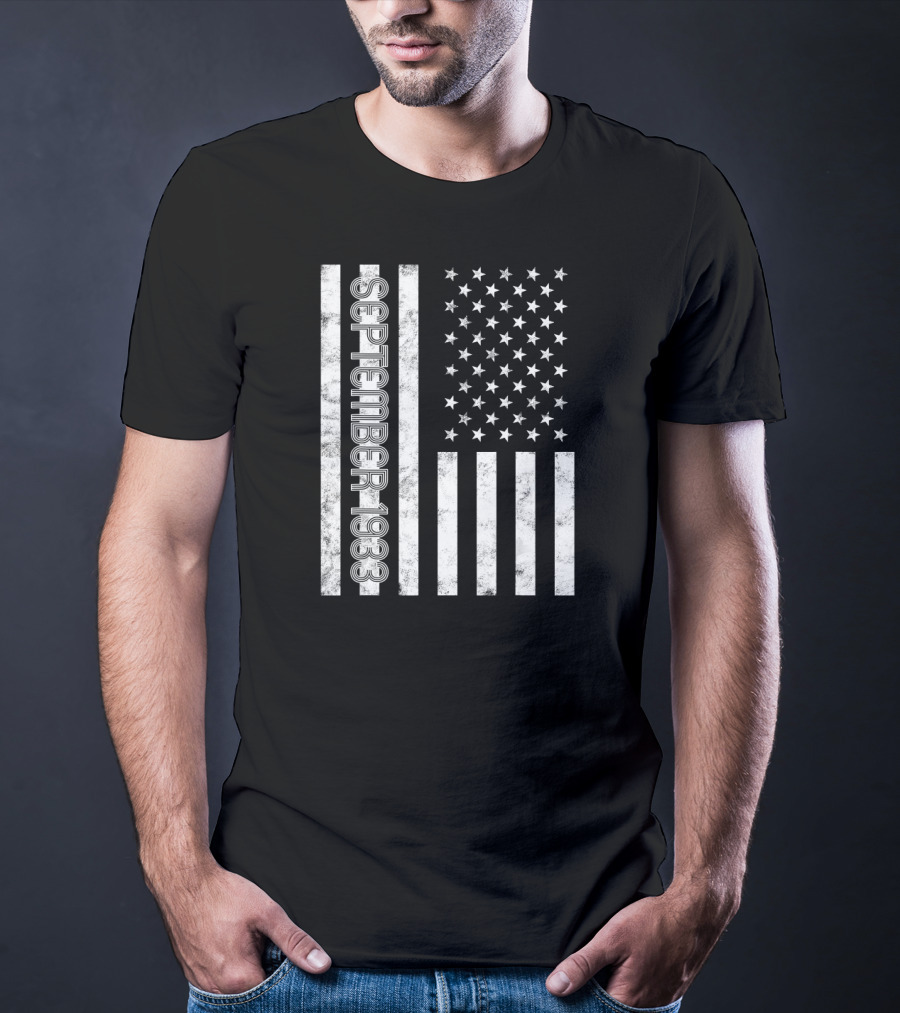 September 1933 American Flag Birthday T-Shirt