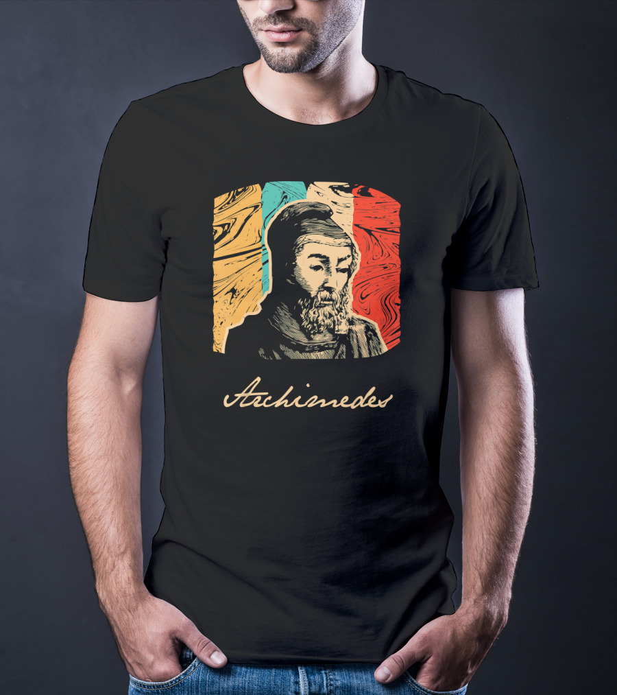 Archimedes Portrait With Colorful Abstract Background T-Shirt