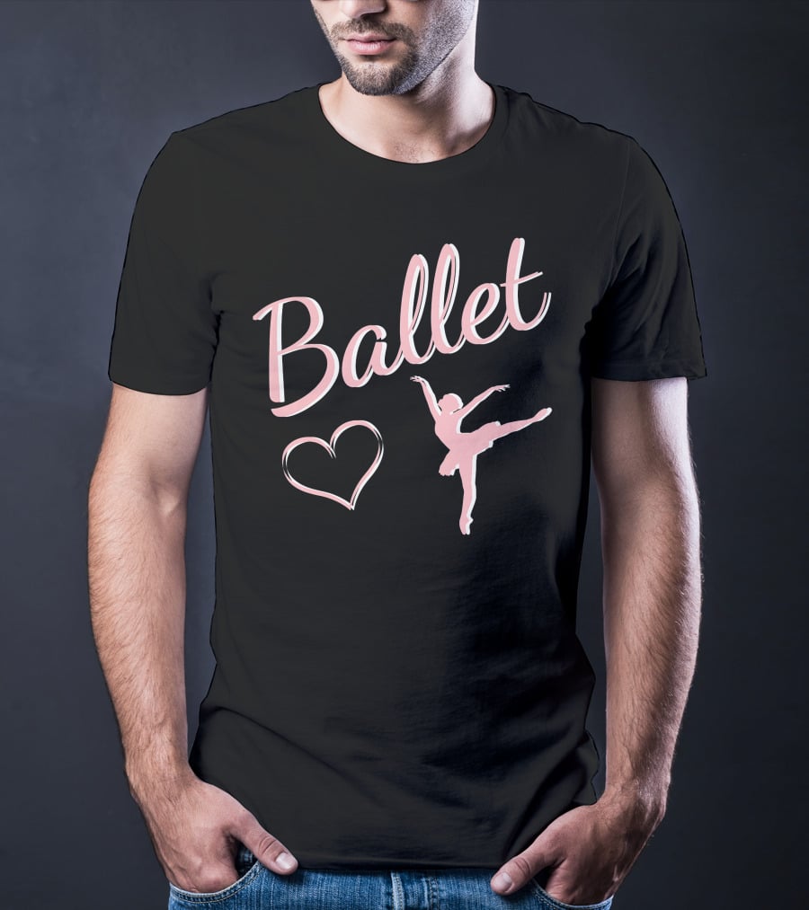 Ballet Ballerina Arabesque With Heart T-Shirt