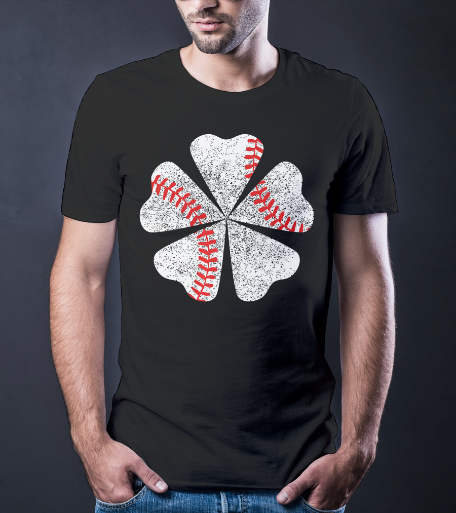Lucky Clover Baseball St Patricks Day T-Shirt