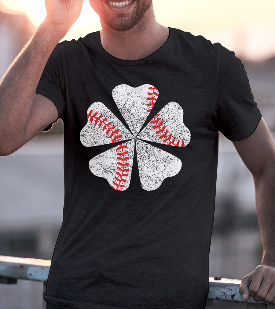 Lucky Clover Baseball St Patricks Day T-Shirt