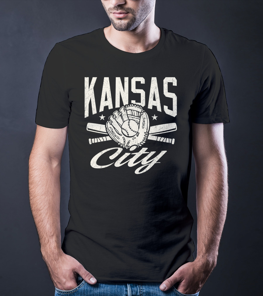 Kansas City Baseball Glove And Bats Fan Hom Season T-Shirt
