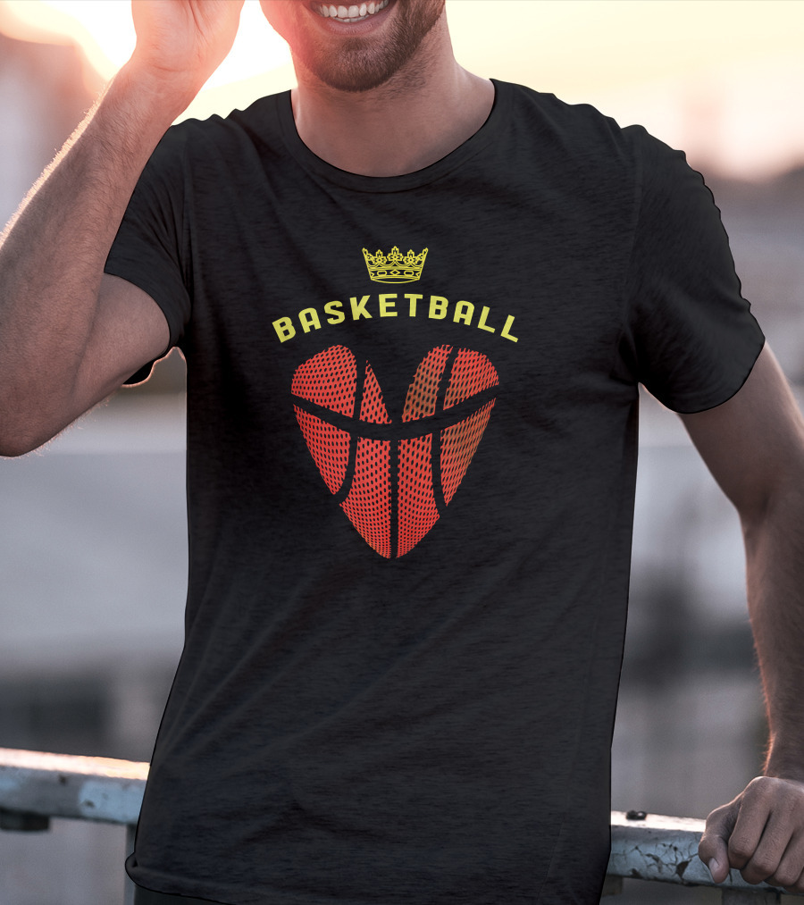 Basketball Heart With Crown T-Shirt