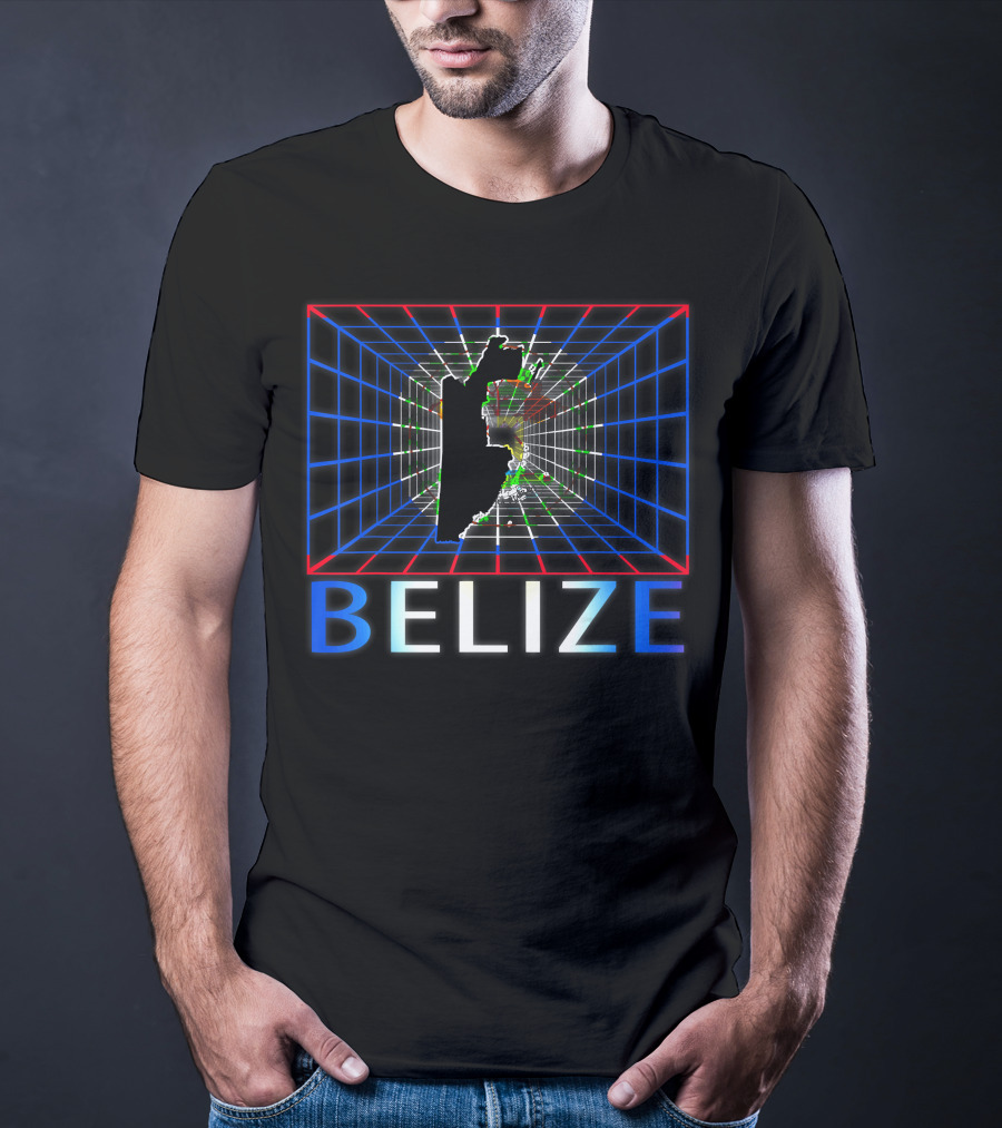 Belize 3D Grid Map Visualization T-Shirt