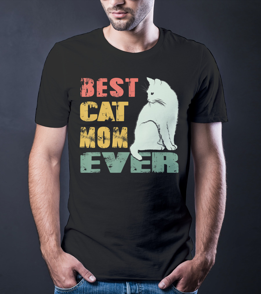 Best Cat Mom Ever Vintage Cat Mother T-Shirt