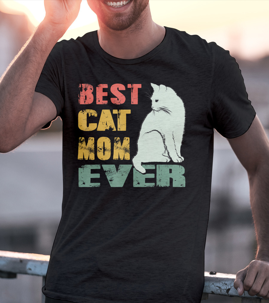 Best Cat Mom Ever Vintage Cat Mother T-Shirt
