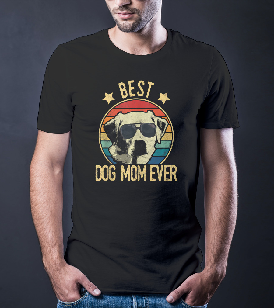 Best Dog Mom Ever Labrador Retrievers Retro Sunglasses T-Shirt