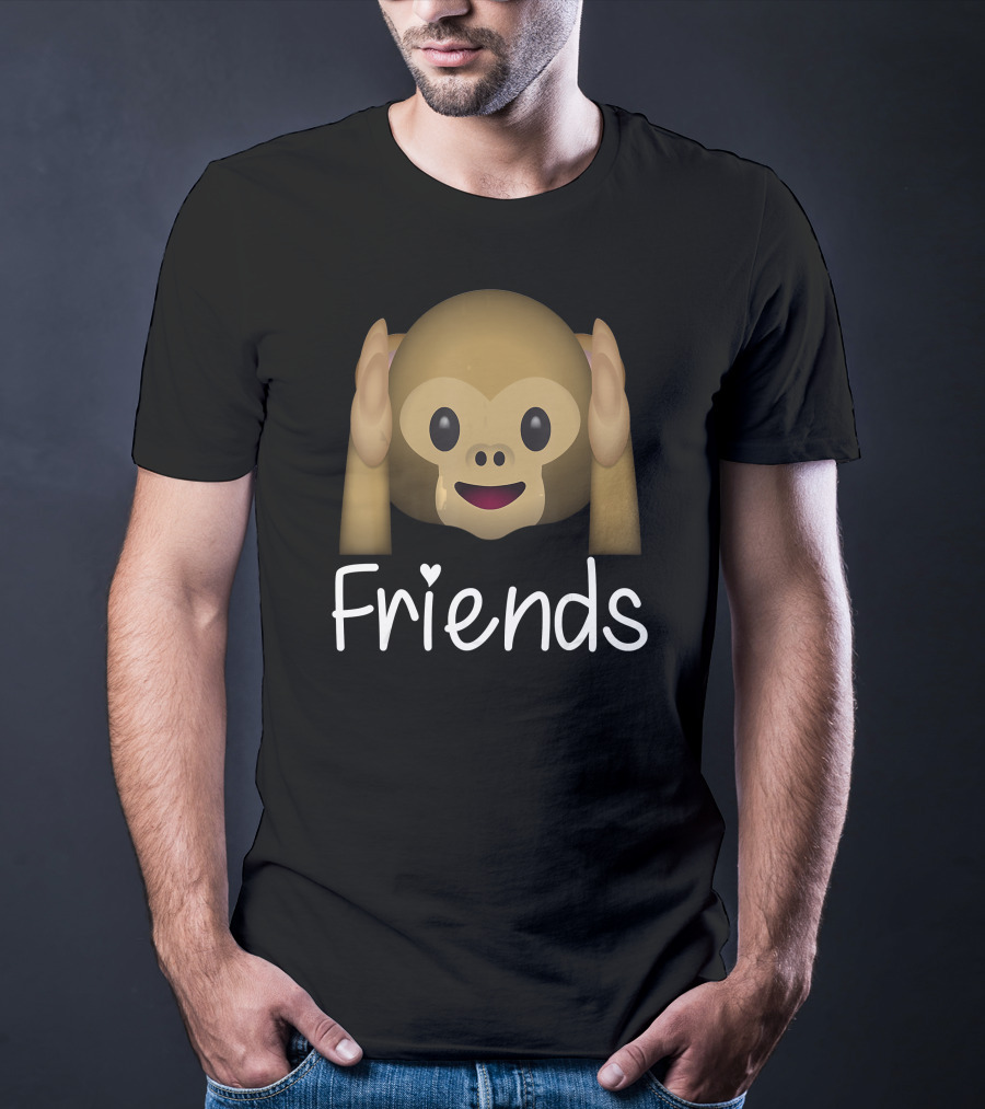 Best Friends Forever Cute Monkey Emoji Friends T-Shirt