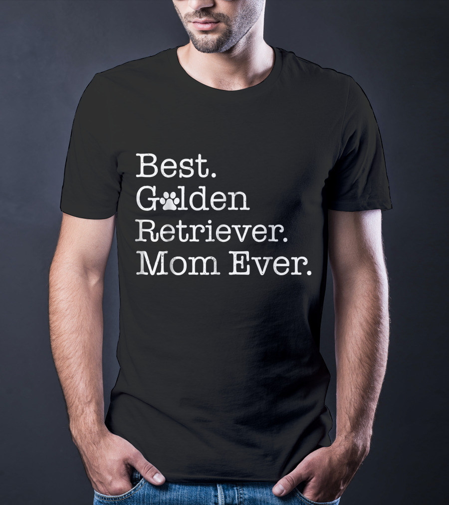 Best Golden Retriever Mom Ever With Paw Prints T-Shirt