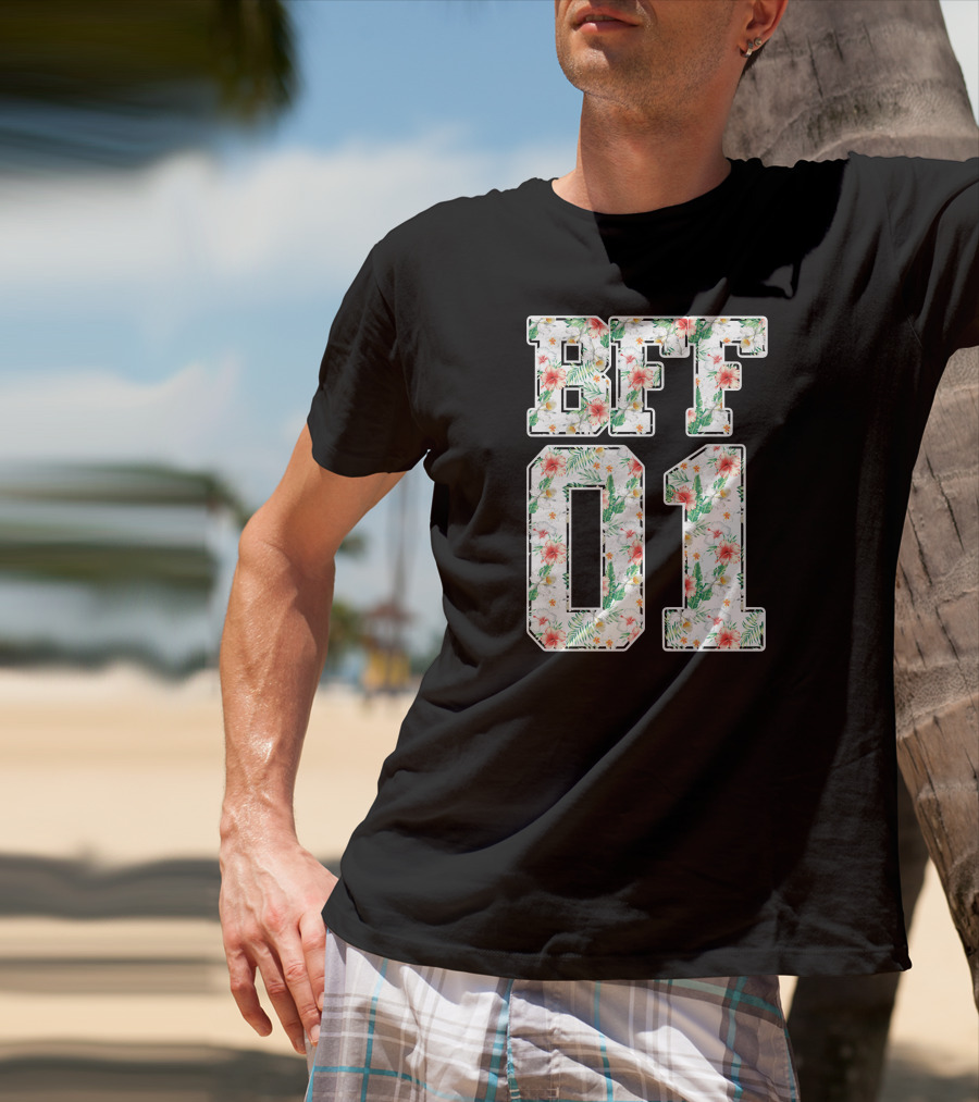 BFF 01 Best Friends Floral Tropical T-Shirt