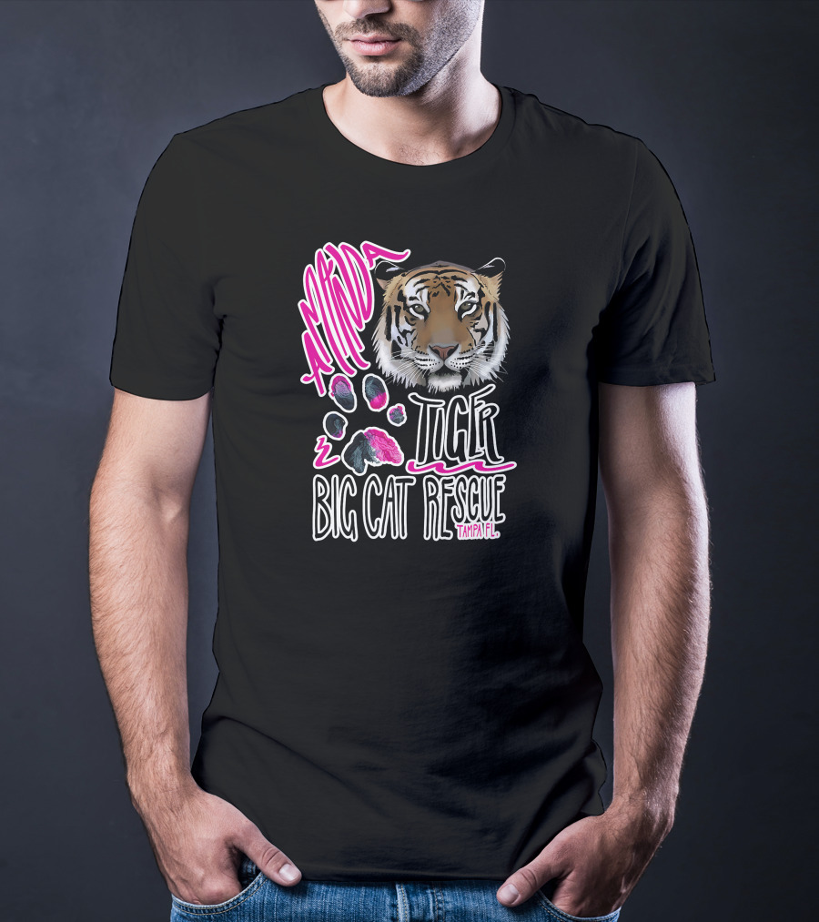 Amanda Tiger Big Cat Rescue Tampa FL Paw Prints T-Shirt