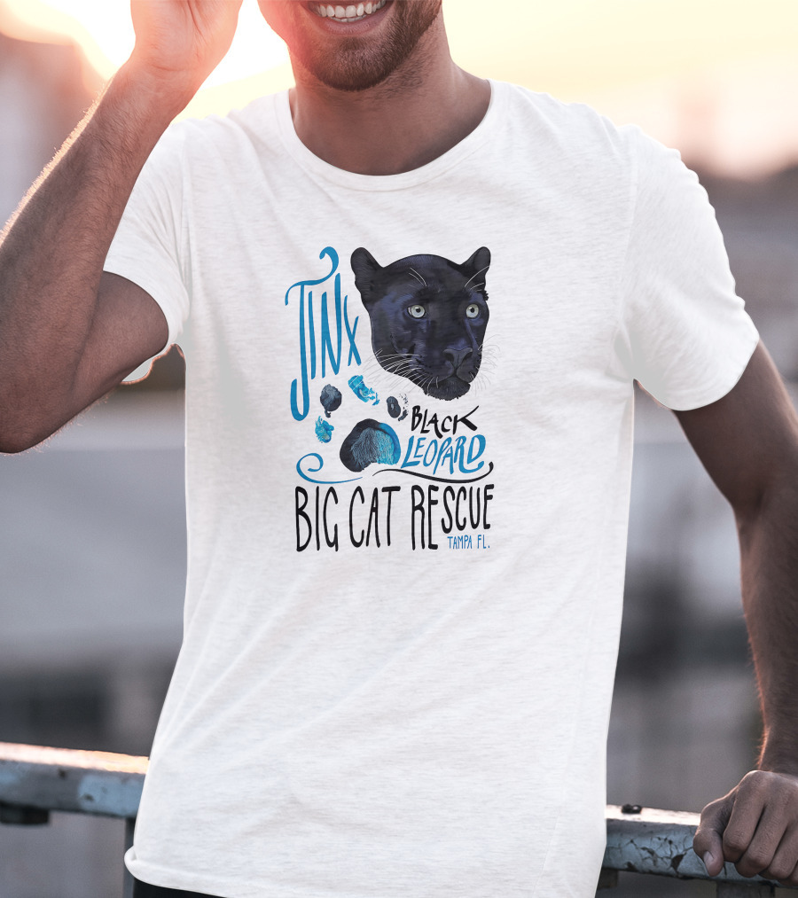 Jinx Black Leopard Big Cat Rescue Tampa FL T-Shirt
