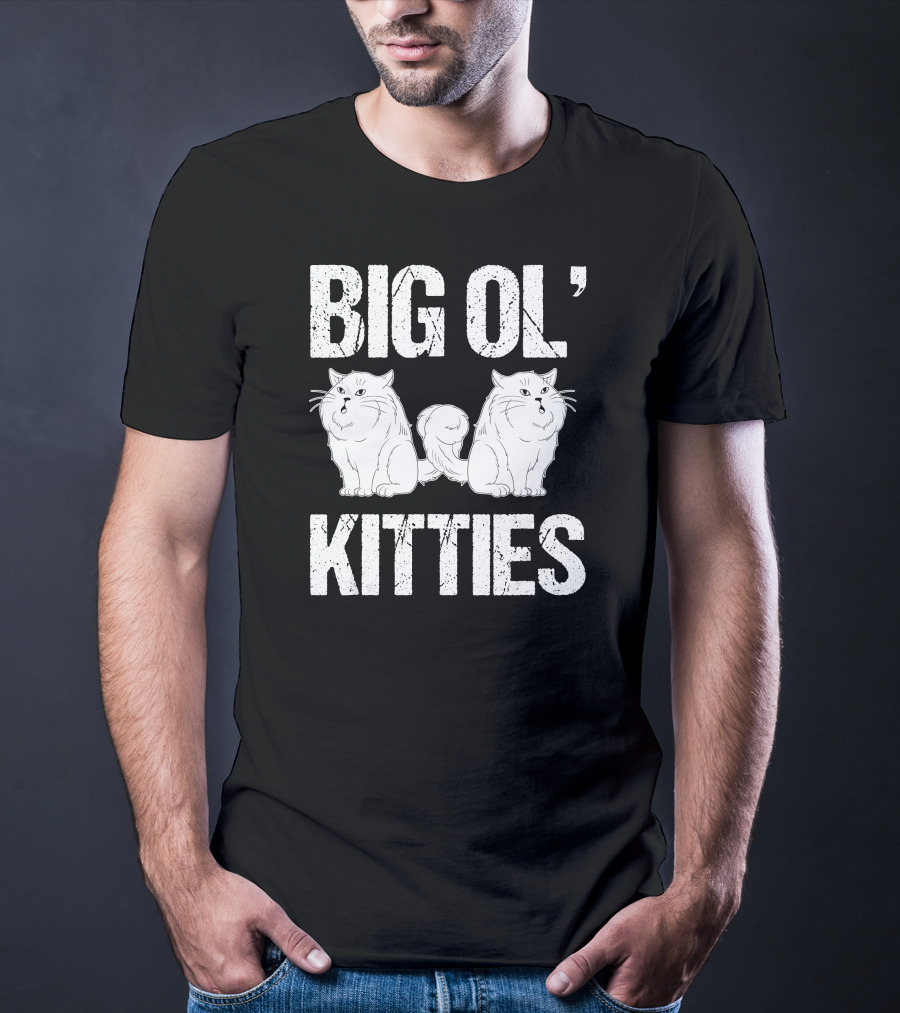 Big Ol Kitties Funny Cat Lover White Furry Cats T-Shirt