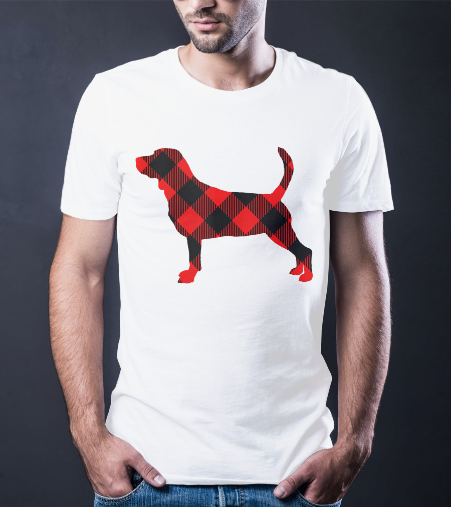 Black Red Plaid Labrador Dog Mom Paw T-Shirt