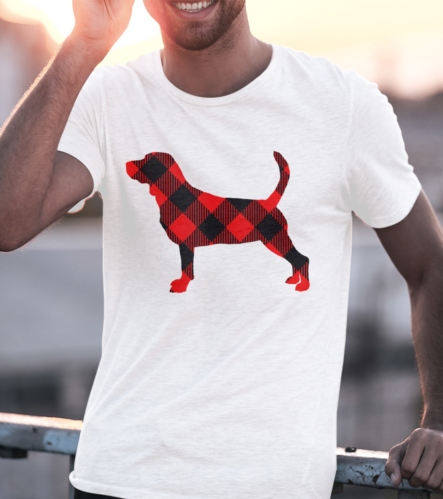 Black Red Plaid Labrador Dog Mom Paw T-Shirt