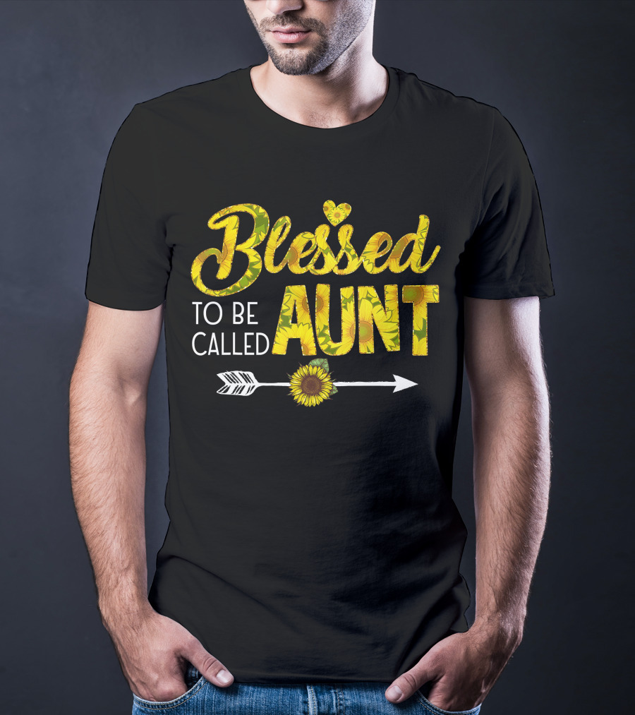 Blessed To Be Called Aunt Sunflower Arrow Heart T-Shirt