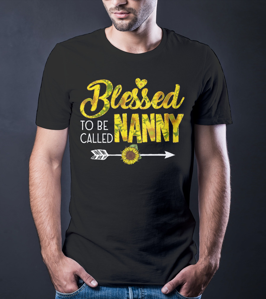 Blessed To Be Called Nanny Sunflower Arrow Heart T-Shirt