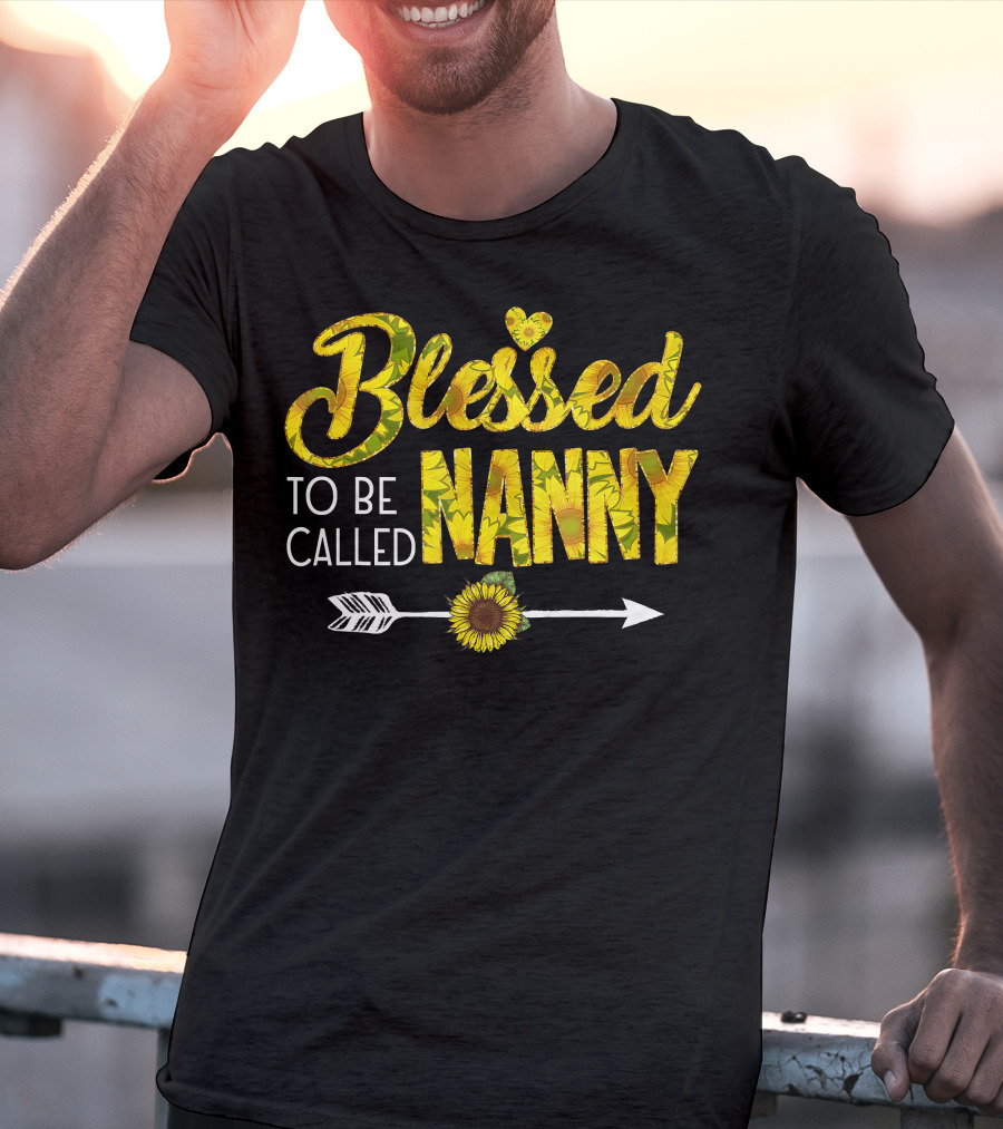 Blessed To Be Called Nanny Sunflower Arrow Heart T-Shirt