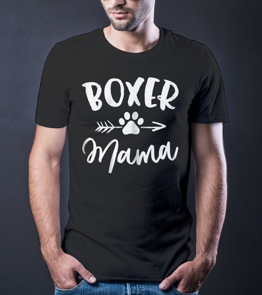 Boxer Mama Paw Print Arrow Design For Boxer Lover Owner T-Shirt