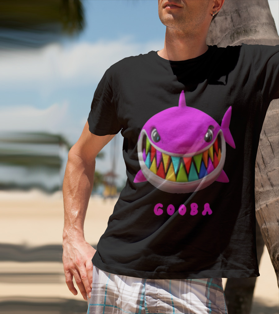 Gooba 69 Merch Pink Shark Colorful Teeth T-Shirt