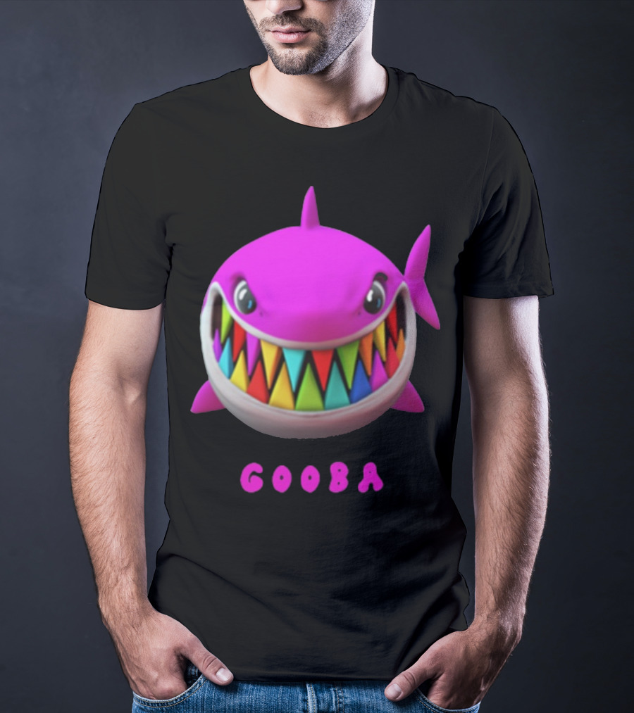 Gooba 69 Merch Pink Shark Colorful Teeth T-Shirt