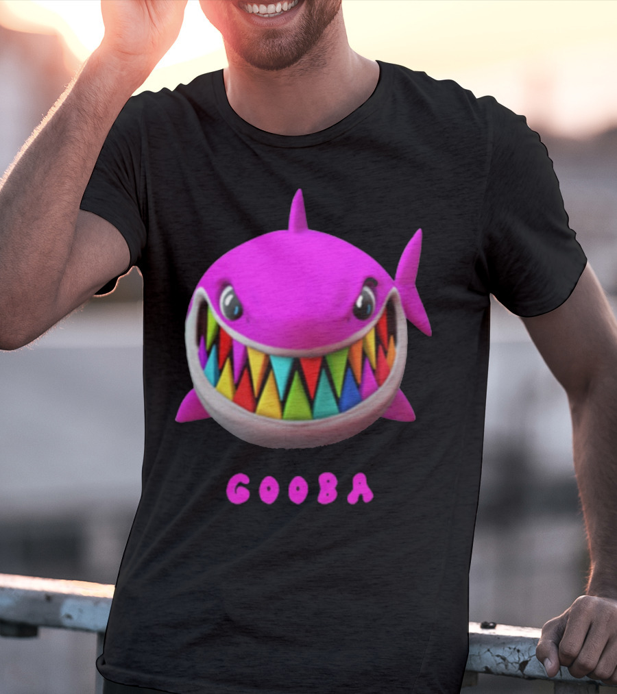 Gooba 69 Merch Pink Shark Colorful Teeth T-Shirt