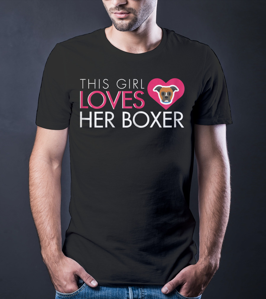 This Girl Loves Her Boxer Heart Dog T-Shirt