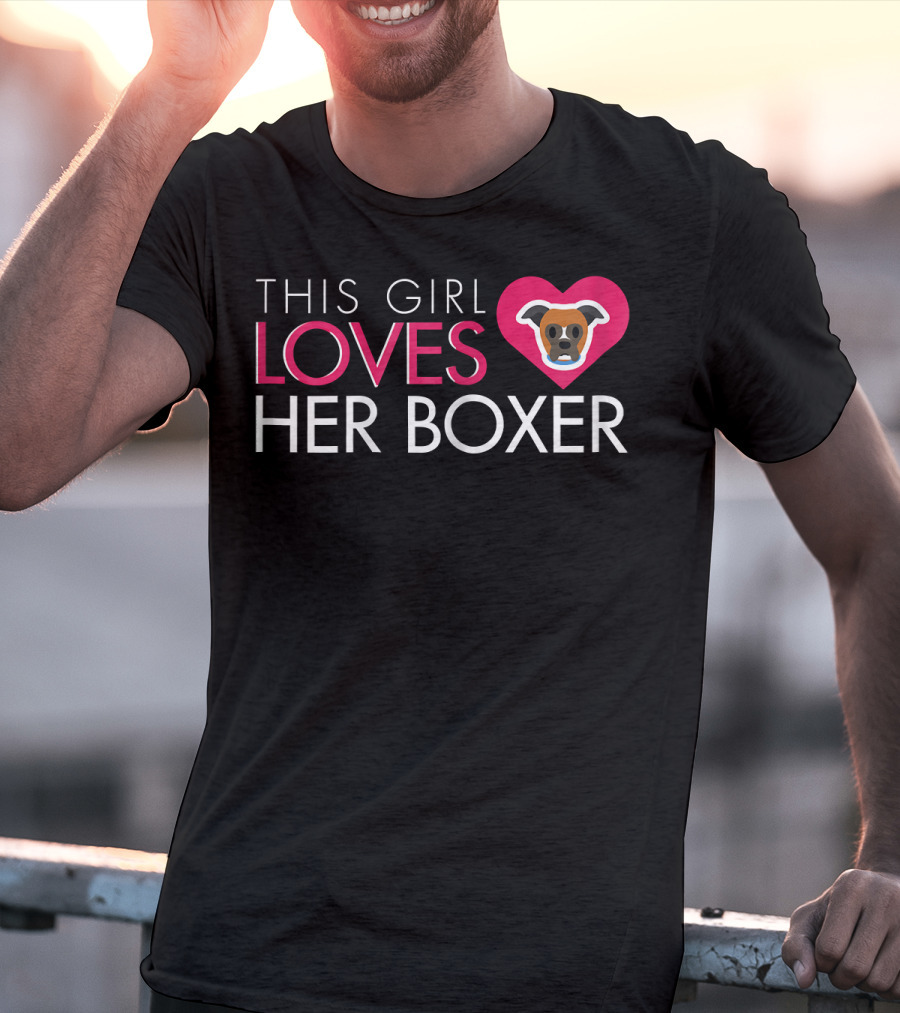 This Girl Loves Her Boxer Heart Dog T-Shirt