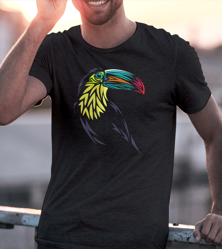 Tribal Toucan Colorful Graphic Cute T-Shirt