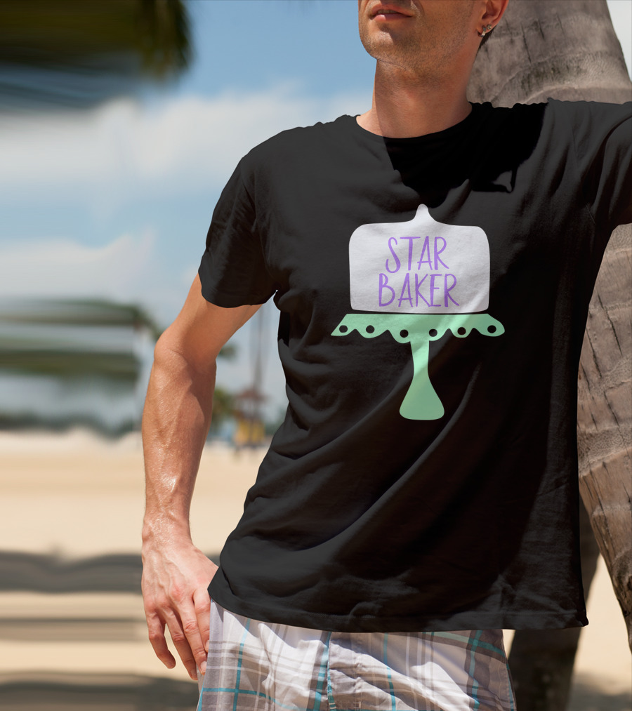 Star Baker Cake Stand Design For The Baking Fan T-Shirt