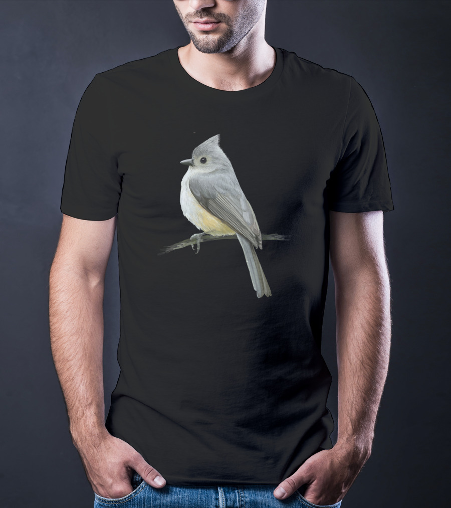Tufted Titmouse Bird On Branch Wildlife T-Shirt