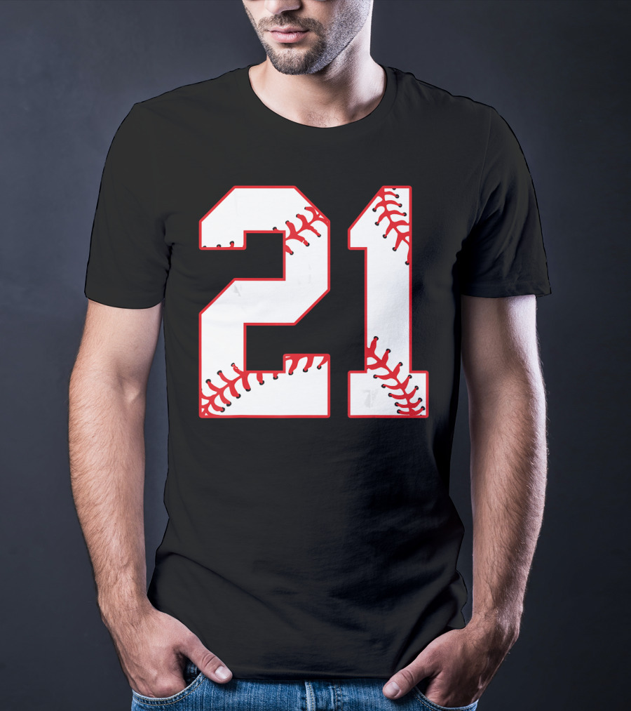 Twenty First Birthday Party 21th Baseball Number T-Shirt