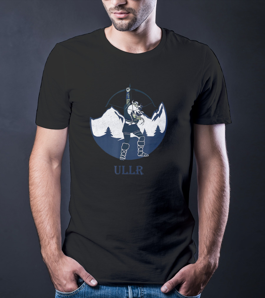 Ullr Norse God Of Archery With Bow In Nordic Mountain Scene T-Shirt