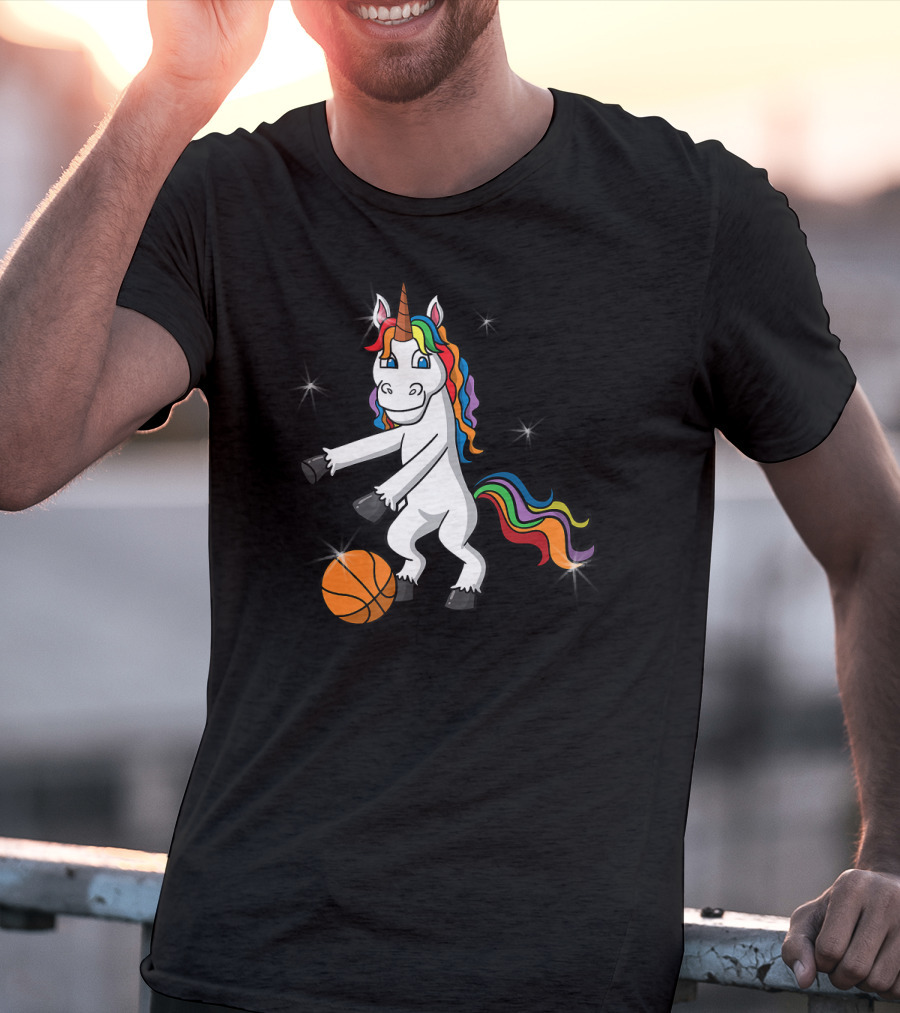 Unicorn Girls Women Floss Like Dancing Basketball T-Shirt