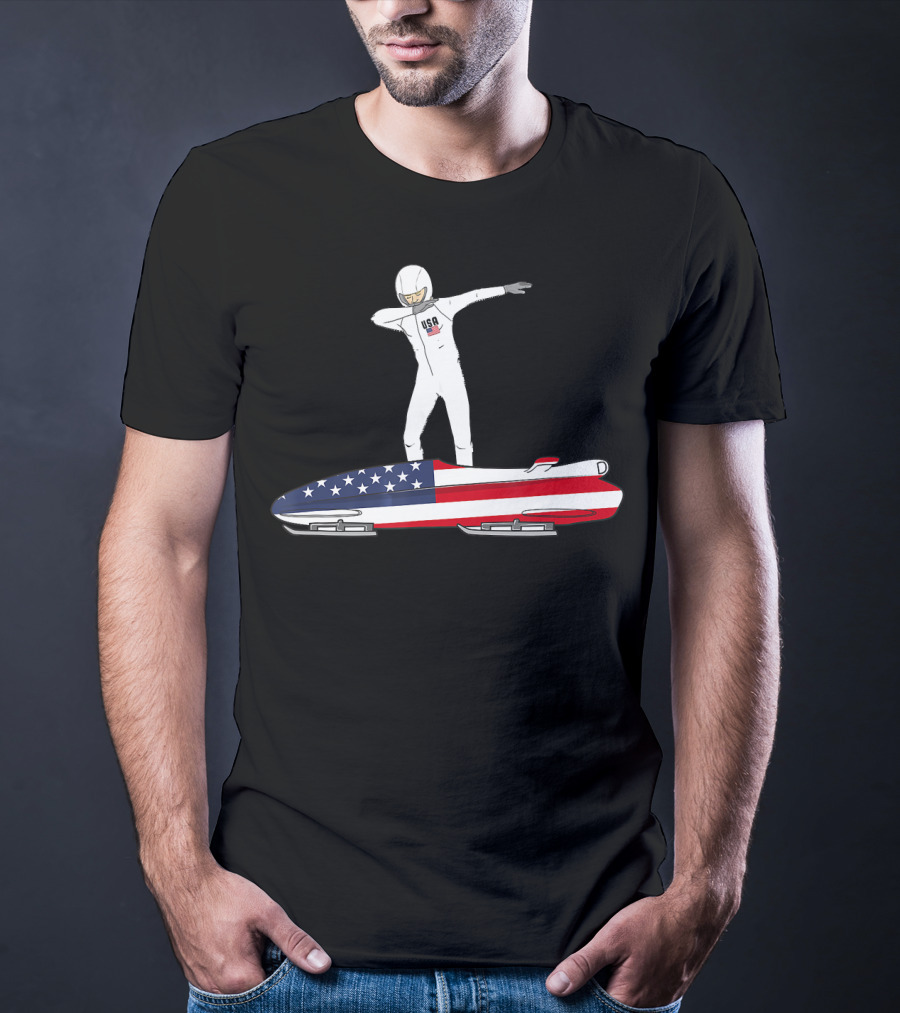 USA Bobsled Dabbing United States Flag Suit T-Shirt