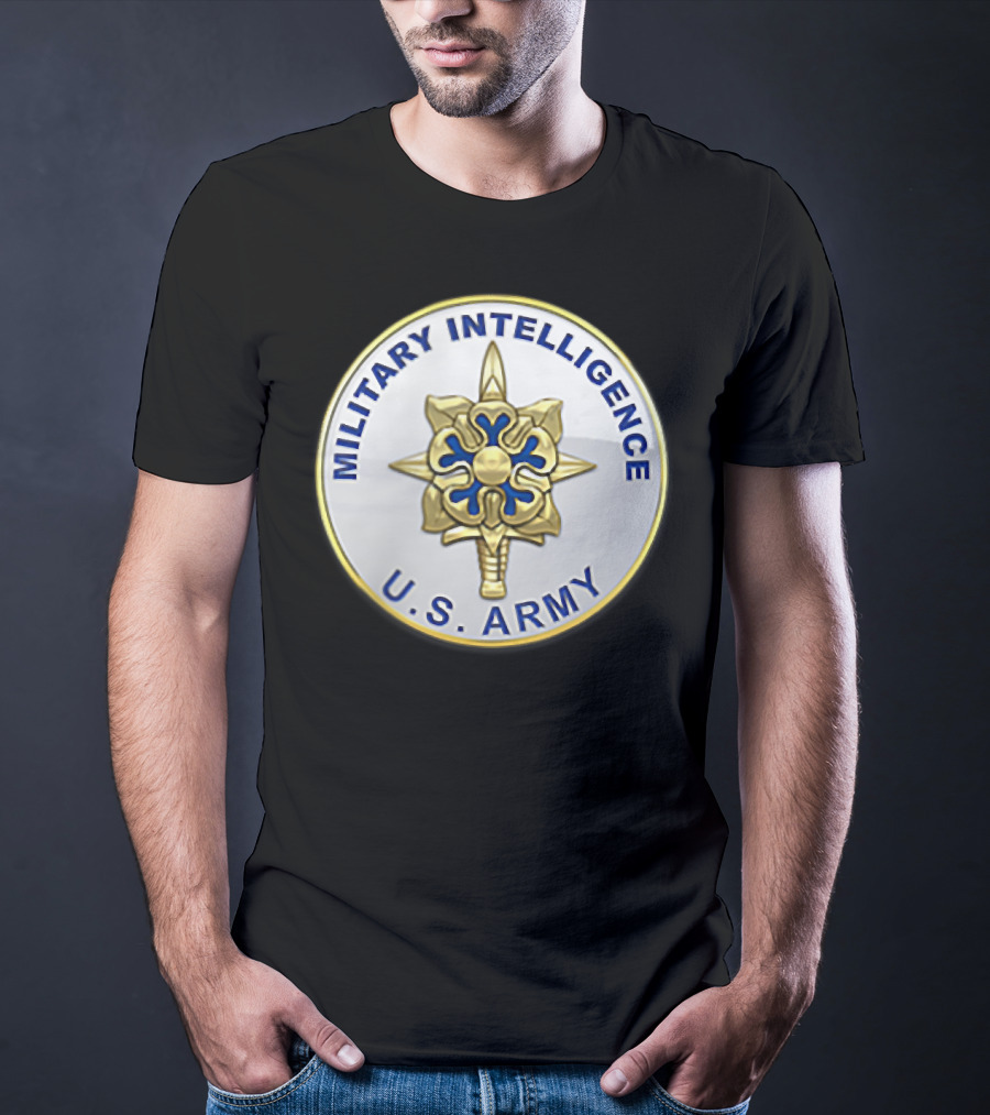 U.S. Army Military Intelligence Veteran Badge Emblem T-Shirt
