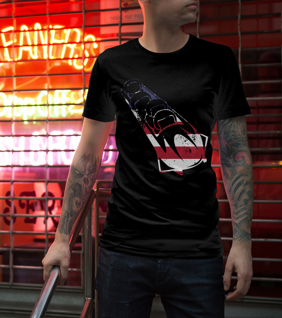 USA American Flag Bobsledding Team Patriot Sports T-Shirt