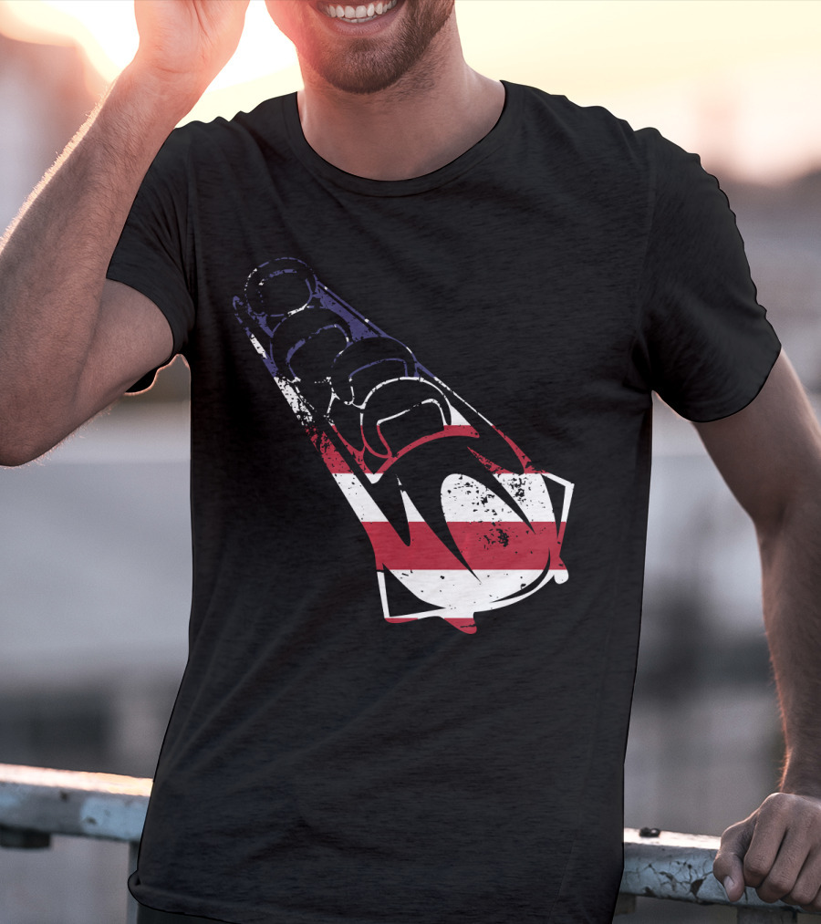 USA American Flag Bobsledding Team Patriot Sports T-Shirt