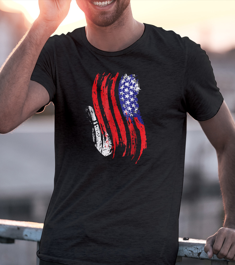 USA Bowling Flag Patriotic Tenpin Bowler T-Shirt