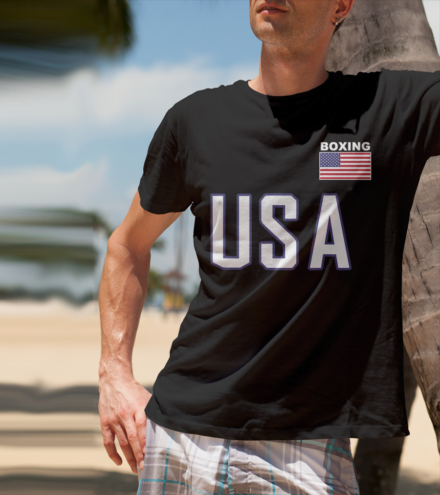 USA Boxing Flag Training Pocket T-Shirt