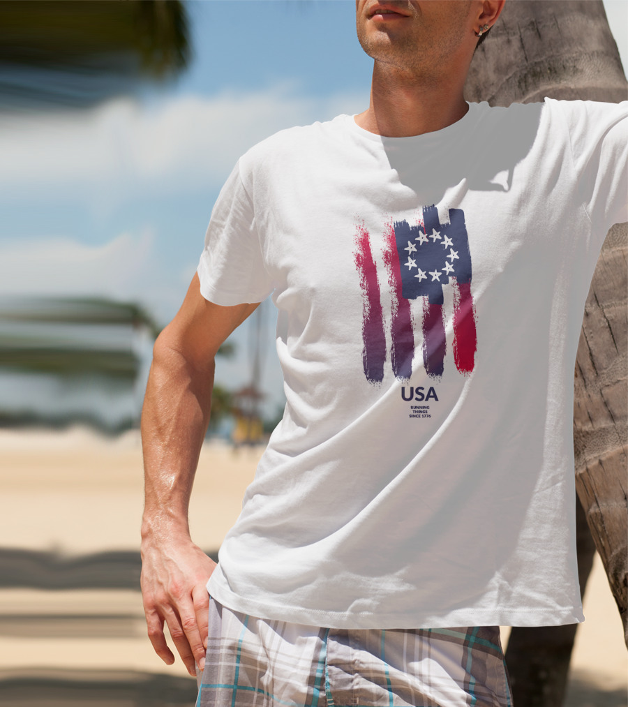 USA Running This Since 1776 Betsy Ross Flag T-Shirt